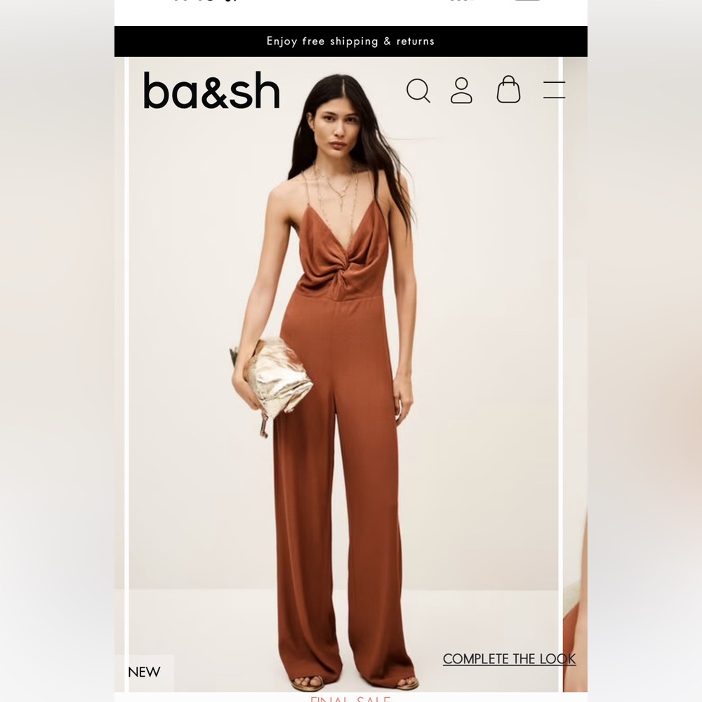 BA&SH FIFIA Black Jumpsuit